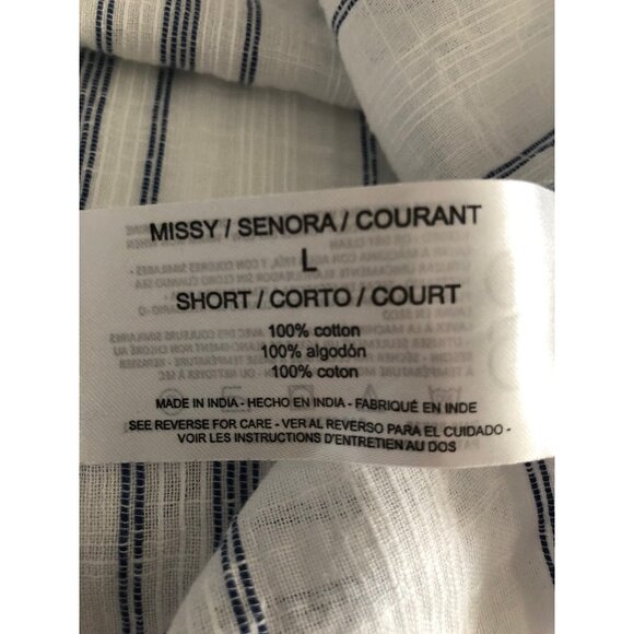 Ella Moss Size L Boho Peasant Style Rylee Lace Up Blouse - Picture 13 of 16